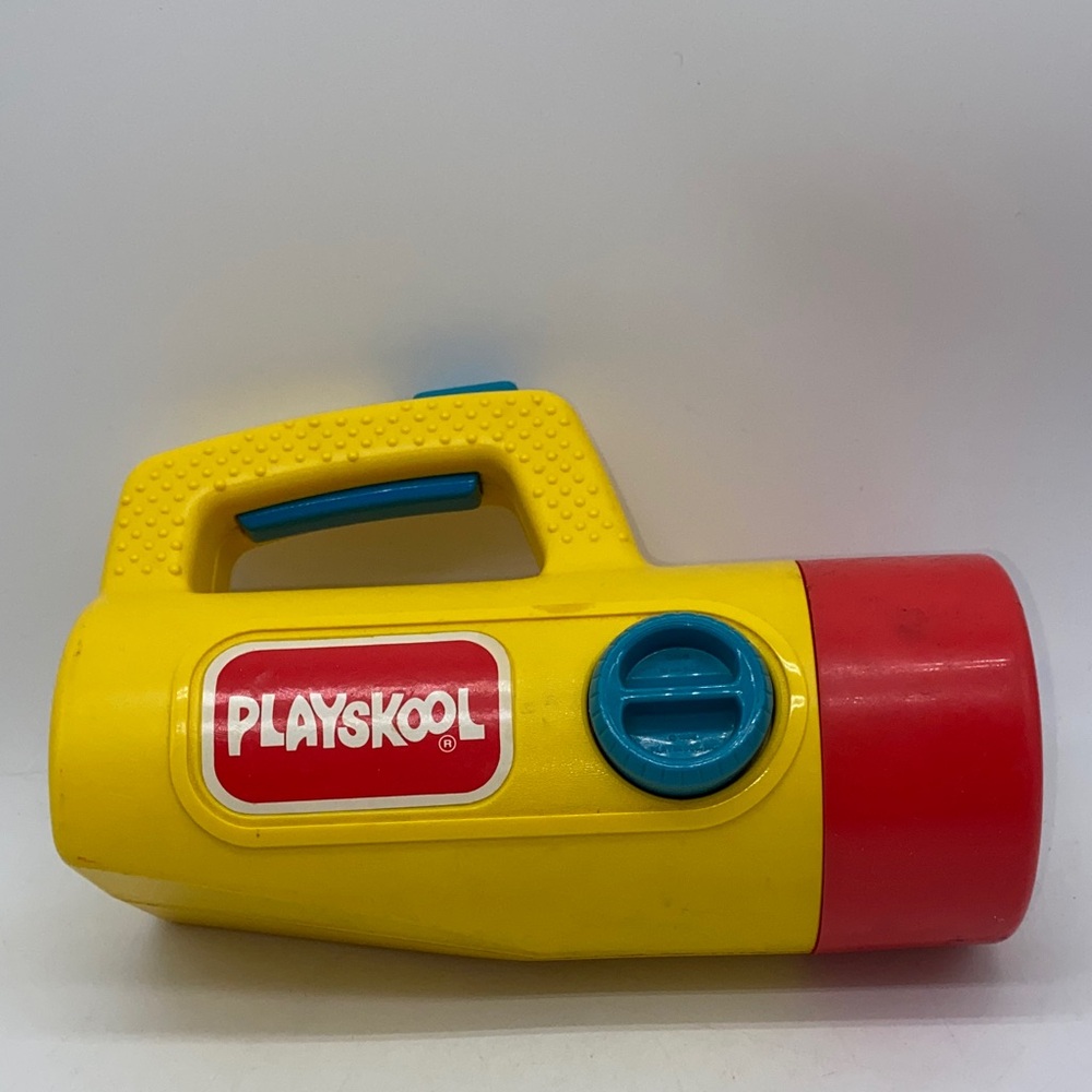 Vintage Playskool Yellow and Red Kids Flashlight Not Working- For Parts / Repair